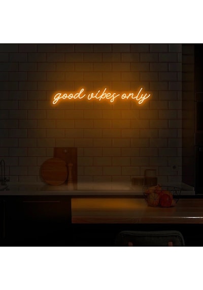 Good Vibes Only Yazılı Neon Tabela Turuncu