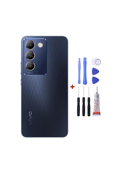 Vivo V30 Lite Mavi Arka Cam Kapak Pil Kapağı Tamir Set B7000 Set Mavi