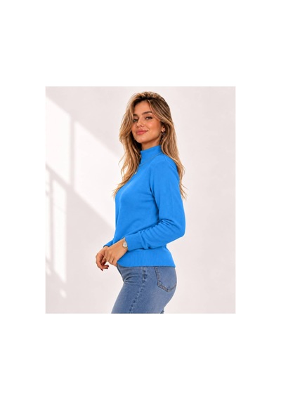 Hira Life Fashion Kadın Şık Tasarım Ve Yumuşak Dokulu Dik Yaka Triko Basic Kazak Bluz Mavi Mavi Hira Life Fashion Kadın Şık Tasarım Ve Yumuşak Dokulu Dik Yaka Triko Basic Kazak Bluz Mavi Mavi