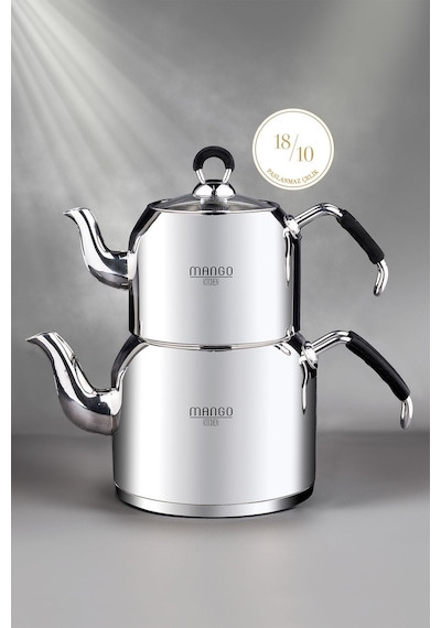Weyne Mango Kitchen - Maxi Büyük Boy 18/10 Paslanmaz Çelik 1.6-2.5 Lt. Çaydanlık Takımı Inox