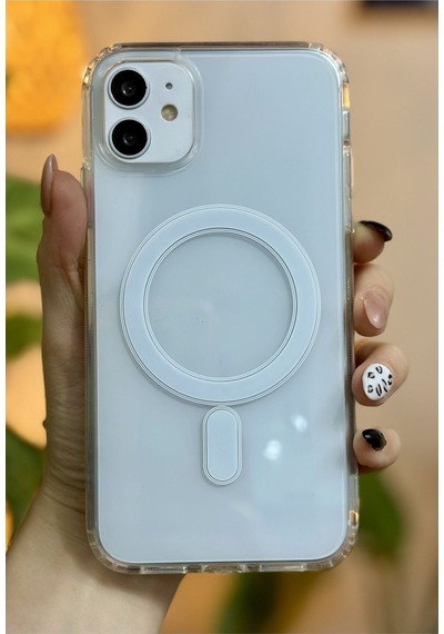 Apple Uyumlu iPhone 11-12-pro Görünümlü Magsafe Özellikli Darbe Önleyici Şeffaf Silikon Kılıf Senalstore