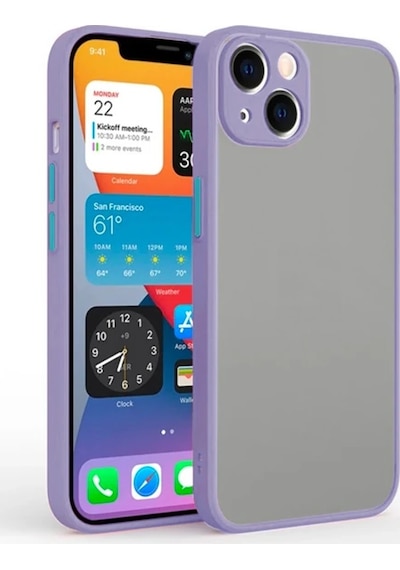 Apple iPhone Uyumlu 13 6.1inç Kamera Korumalı Premium Silikon - Kılıf- 5775 Lila