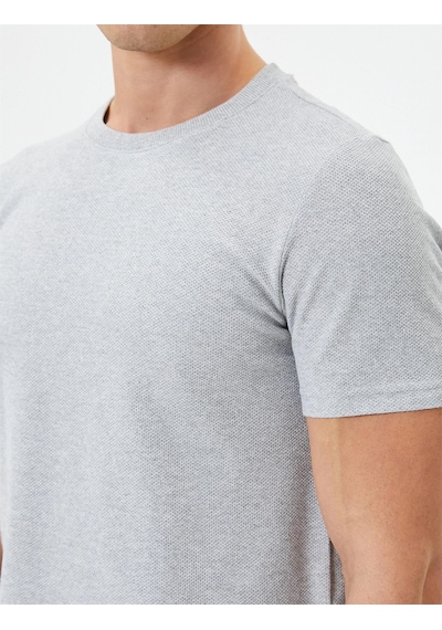 Koton 4sam10279hk 031 Gri Erkek Jersey Kısa Kollu Basic T-shirt Gri