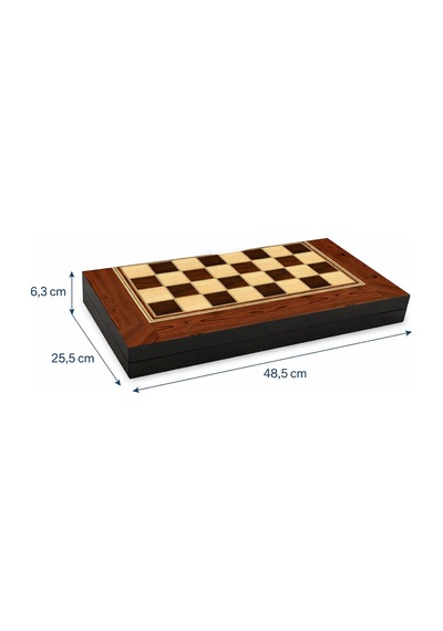 Star Tavla Platin Ceviz Büyük Boy 12 Mm Mdf Kasa, Parlak Selefon Kaplama, Çizilmeye Karşı Diren