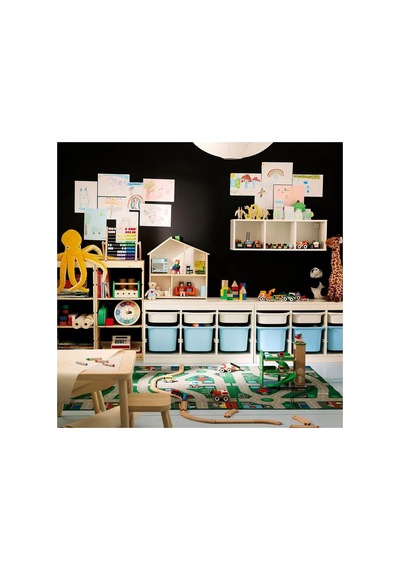 Ikea Lıllabo Çocuk Oyun Halısı 75 X 133 Cm Yeşil - Gri - Siyah Çok Renkli