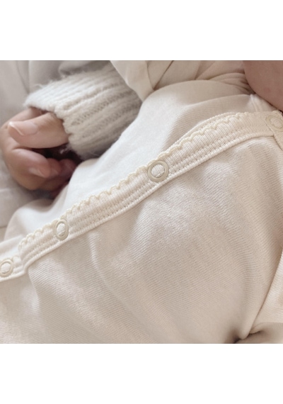 Naturaborn Gots Organik Sertifikalı Patikli Kroşetalı Bebek Uyku Bej