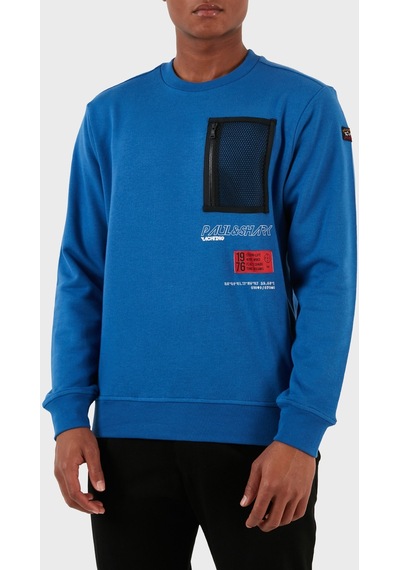 Paul & Shark Erkek Sweat 12311833 402 Saks Saks Mavi