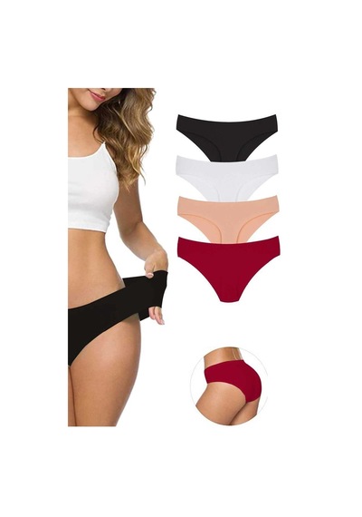 Hubrendy Beru 4 Adet Kadın Dikişsiz Lazer Kesim Esnek İz Yapmayan Külot S5 L-xl