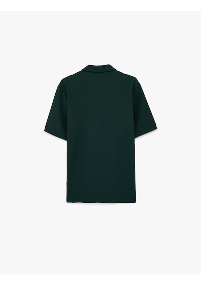 Koton Regular Fit Kısa Kollu Düğmeli Polo Yaka Tişört Yeşil 6sam10067mk