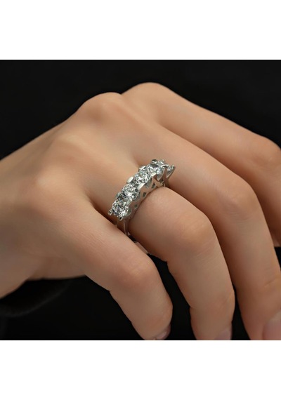 Gümüş Swarovski Zirconia Taşlı Beştaş Yüzük