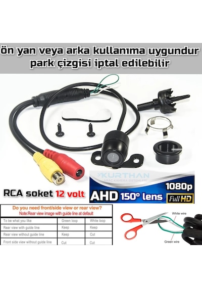 Ahd 1080p Kelebek Kamera 150'' Geniş Açılı Lens 12 Volt