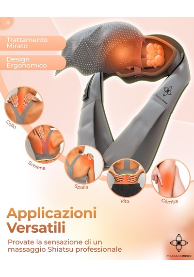 Massagewerk Shiatsu Boyun Ve Sırt Masajı Isı Fonksiyonlu Elektrikli Boyun Masajı Ergonomiktir, Kas Gerginliğini Ve Ağrıyı Hafifletmek İçin İdealdir Massagewerk Shiatsu Boyun Ve Sırt Masajı Isı Fonksiyonlu Elektrikli Boyun Masajı Ergonomiktir, Kas Gerginliğini Ve Ağrıyı Hafifletmek İçin İdealdir