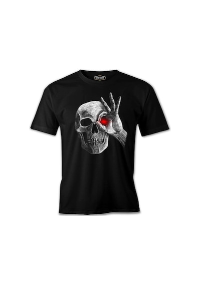 Skull With Red Eye Siyah Erkek Tshirt 001