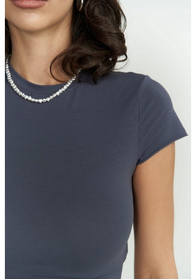 1601 - Mai Collection Toppin Antrasit Penye Crop
