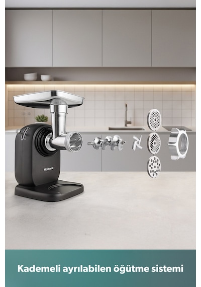 Homend Meatbox 3101H 1200 W Paslanmaz Çelik Kıyma Makinesi