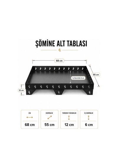 Şömine Soba Alt Tablası Şömine Soba Altlığı - 918149392