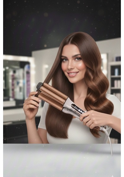 Volemı V-0105 Profesyonel Bukle Saç Maşası Color Care, 5x Renk Koruma, Keratin Yağlı Seramik Kaplama Dijital Isı Ayarlı