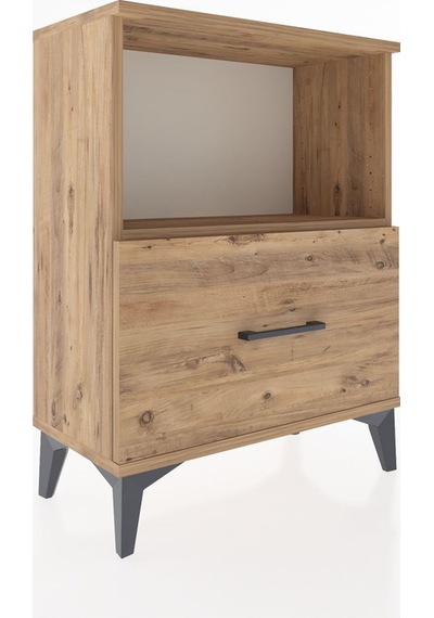 Arges Komodin Tek Çekmeceli 60x30x80 Çam-çam Çam