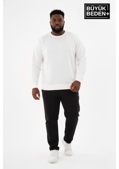 Süperlife Erkek Büyük Beden İkili Bisiklet Yaka 2 Li Set -rahat Kalıp İnce Sweatshirt Spr26bsw956+2 Ecru-ecru Süperlife Erkek Büyük Beden İkili Bisiklet Yaka 2 Li Set -rahat Kalıp İnce Sweatshirt Spr26bsw956+2 Ecru-ecru