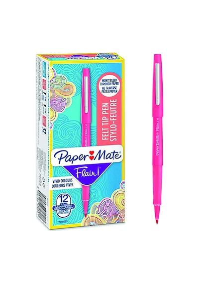 Papermate Flair Fiber Uçlu Kalem Orji Açık Pembe 12adet