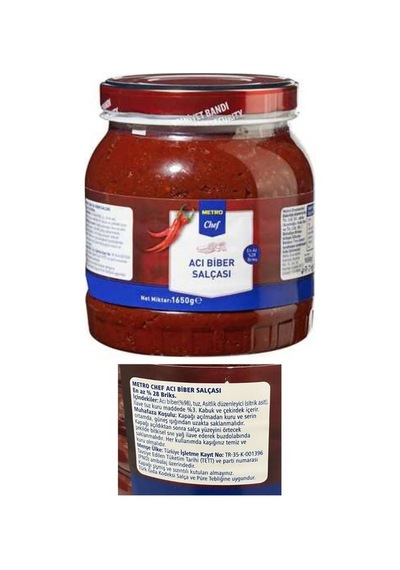 Metro Chef Biber Salçası Acı 1650 G