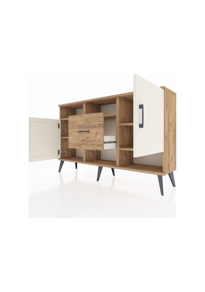 Arges Konsol 5 Raflı Tek Çekmeceli 2 Kapaklı 132x30x83 Çam-aytaşı/çam Aytaşı/çam Arges Konsol 5 Raflı Tek Çekmeceli 2 Kapaklı 132x30x83 Çam-aytaşı/çam Aytaşı/çam