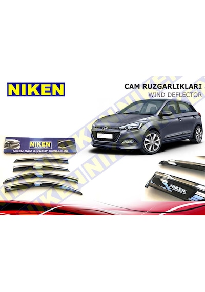 Hyundai I20 Cam Rüzgarlığı 4Lü Kromlu 2015-2016-2017-2018