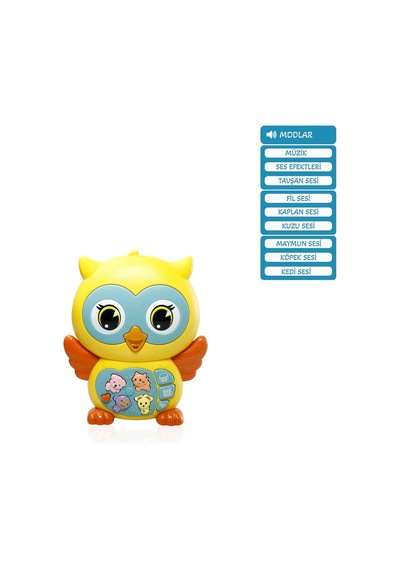 Oyuncak Işıklı Ve Sesli Müzikli Baykuş Bebek Piyanosu Sarı Vr-855-102a