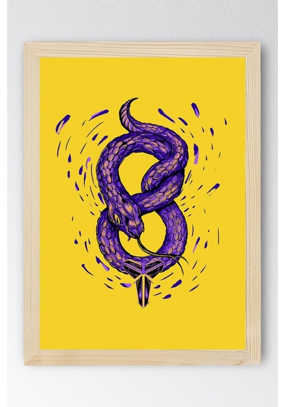 Kobe Bryant 8 Balck Mamba Çerçeveli Tablo - Basketbol Nba Posteri Tablo