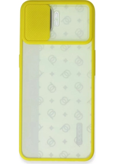 Reno 4 Lite Kılıf Palm Buzlu Kamera Sürgülü Silikon - Sarı