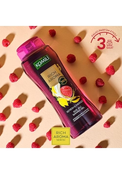 , Komili Rich Aroma Refresh&energize Kalıcı Parfüm Etkili Duş Jeli 500ml, F3100219-002, Mor Acai Üzümü
