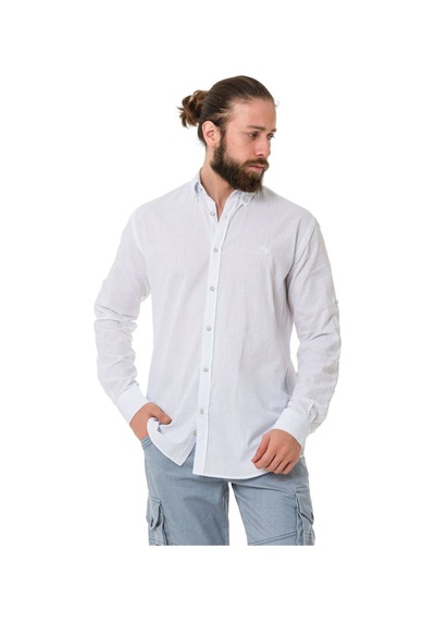 Cipo & Baxx Ch199 Men's Summer Linen Regular Fit Shirt Çok Renkli