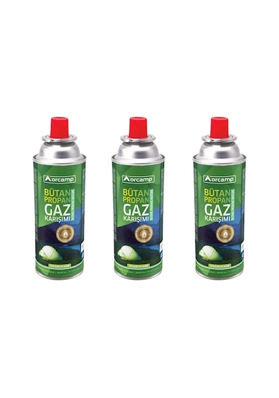 Orcamp 227 Gram Valfli Gaz Ocak Kartuşu 3 Adet Çok Renkli