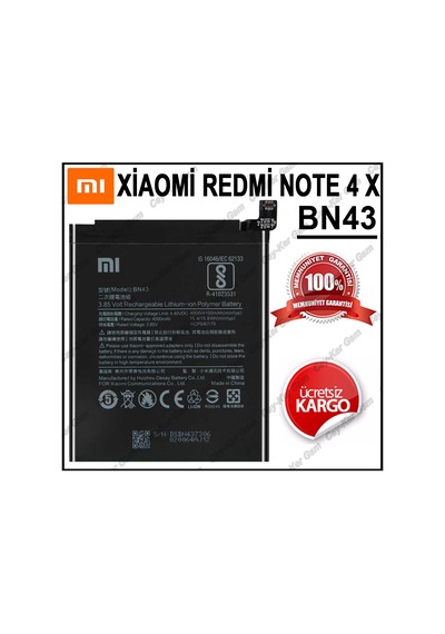 Xiaomi Redmi Note 4X Batarya Pil Bn43