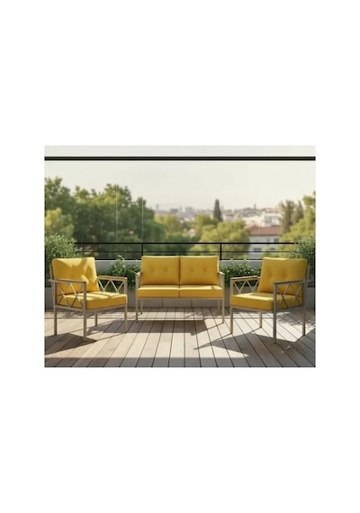 Safir 2+1+1 Cappuccino Profil Balkon-bahçe-kafe- Çay Seti-koltuk Takımı-oturma Grubu-ofis Koltuğu Sarı Safir 2+1+1 Cappuccino Profil Balkon-bahçe-kafe- Çay Seti-koltuk Takımı-oturma Grubu-ofis Koltuğu Sarı