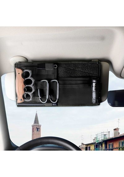 Araba Sun Visor Organizatör Çok Cep Araç Vizör Panel Depolama Sahibi Sürücü Lisansı İçin Uygun Khaki