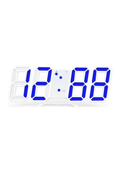 Mavi Led Dijital Dekoratif Masa Veya Duvar Saati Çok Renkli