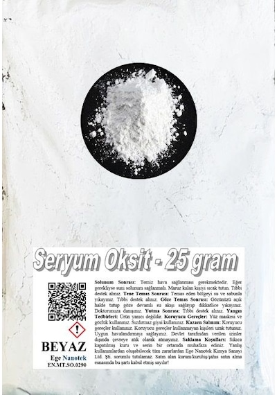 Araba Camı Parlatma Tozu Beyaz Seryum Oksit - 25 GRAM Araba Camı Parlatma Tozu Beyaz Seryum Oksit - 25 GRAM
