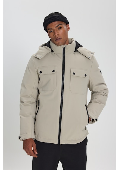 AC&Co / Altınyıldız Classics Erkek Tas Termometreli Standart Fit Normal Kesim Çıkma Kapüşonlu Yan Cepli Şişme Mont Taş Rengi AC&Co / Altınyıldız Classics Erkek Tas Termometreli Standart Fit Normal Kesim Çıkma Kapüşonlu Yan Cepli Şişme Mont Taş Rengi
