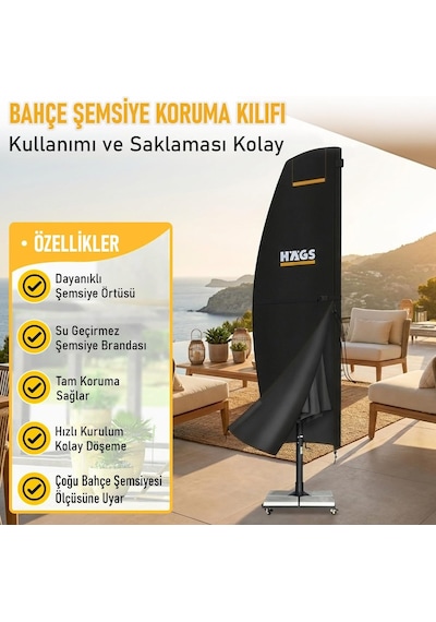 Haegs Bahçe Şemsiye Kılıfı, Veranda Parasol Konsol Şemsiyesi Brandası, Koruma Örtüsü, Su Geçirmez, Hava Koşu Diğer