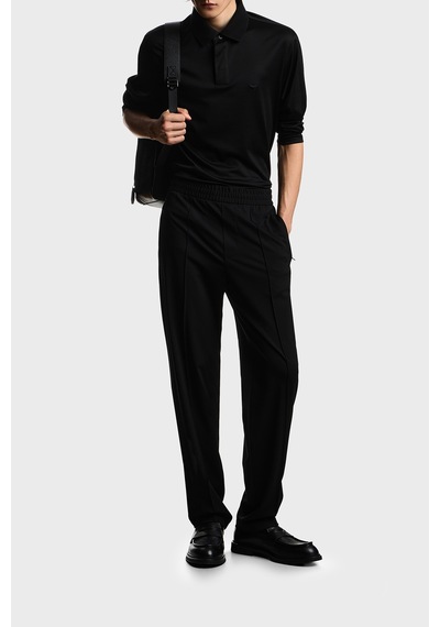 Emporio Armani Logolu Regular Fit Düğmeli Polo Erkek Polo Em004590 Af10017 Uc001 Siyah