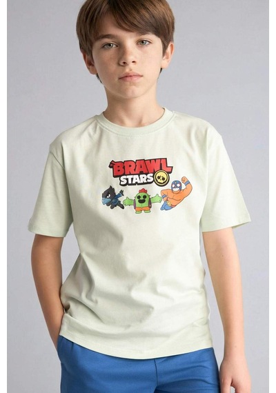 Defacto Brawl Stars Oversıze Bisiklet Yaka Kısa Kollu Tişört Erkek Çocuk H3510a826smgn1139 Yeşil-gn1139