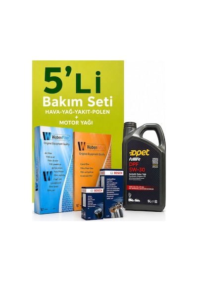 Bosch-waben Audi A5 2.0 Dizel Filtre Bakım Seti-opet 5w30 5 Lt 2008-2017 4 Lü