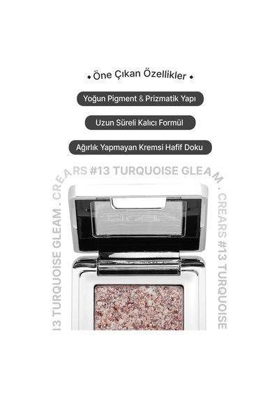 Mücevher Parlaklığında Yoğun Pigmentli Tekli Far Glitter Bomb Eyeshadow 13 Turquoise Gleam Diğer