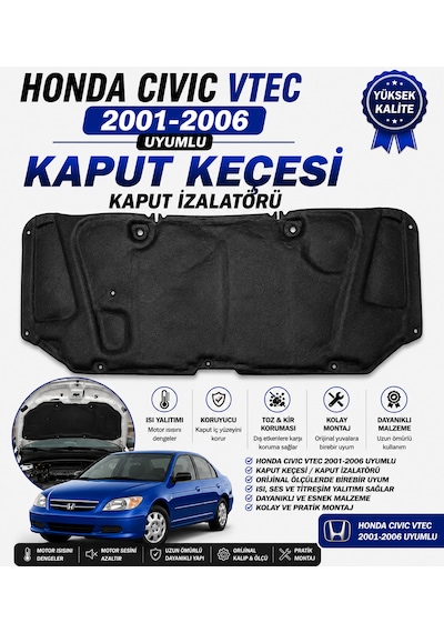 Honda Cıvıc Vtec 2001-2006 Model Uyumlu Kaput Keçesi Kaput İzalatörü