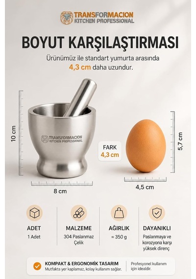 Sarımsak Ezici Ve Havan Seti - Kapaklı 1.6 Kg Profesyonel Kaymaz Tabanlı Baharat, Zencefil Ve İlaç Öğütücü Hav