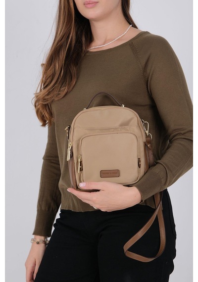 Silver Polo Sp1220 Kadın Çapraz Çanta Saten Vizon-camel