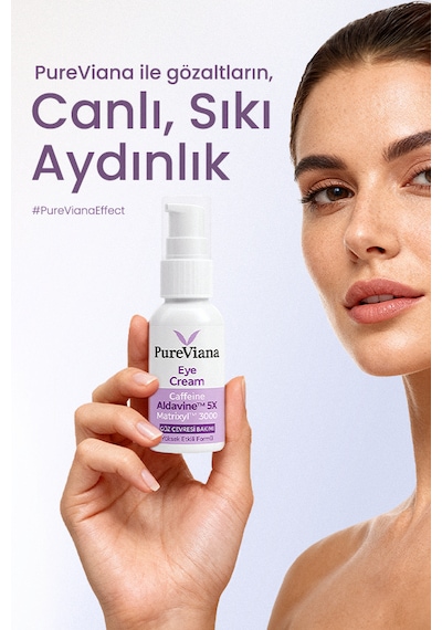 Pureviana Göz Kremi 30ml Kafein + Peptit + Hyaluronik Asit Morluk, Göz Altı Torbası Ve Karşıtı