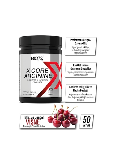 Arginine Vişne Aromalı 500 Gr 50 Servis Amino Asit Arjinin