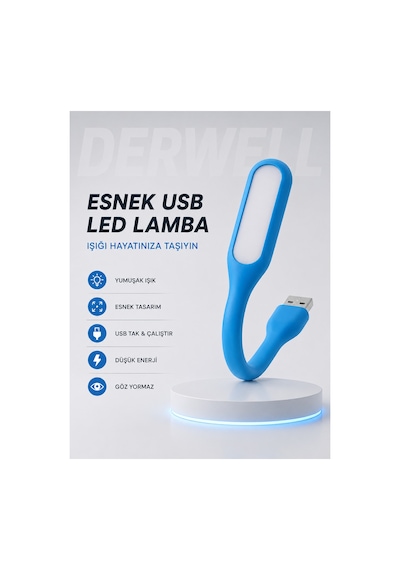 Esnek Usb Led Lamba Powerbank Laptop Ve Pc İçin Taşınabilir Gece Lambası Ve Kitap Okuma